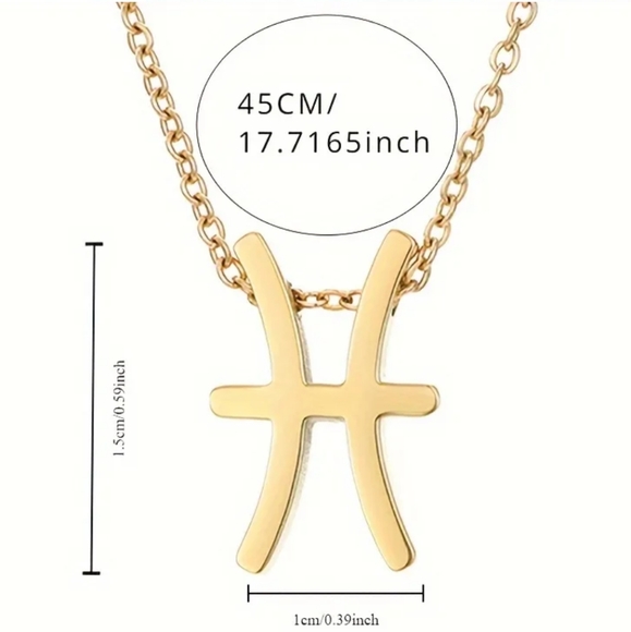 Pisces Star Signs Nacklace Pendant - Picture 5 of 6